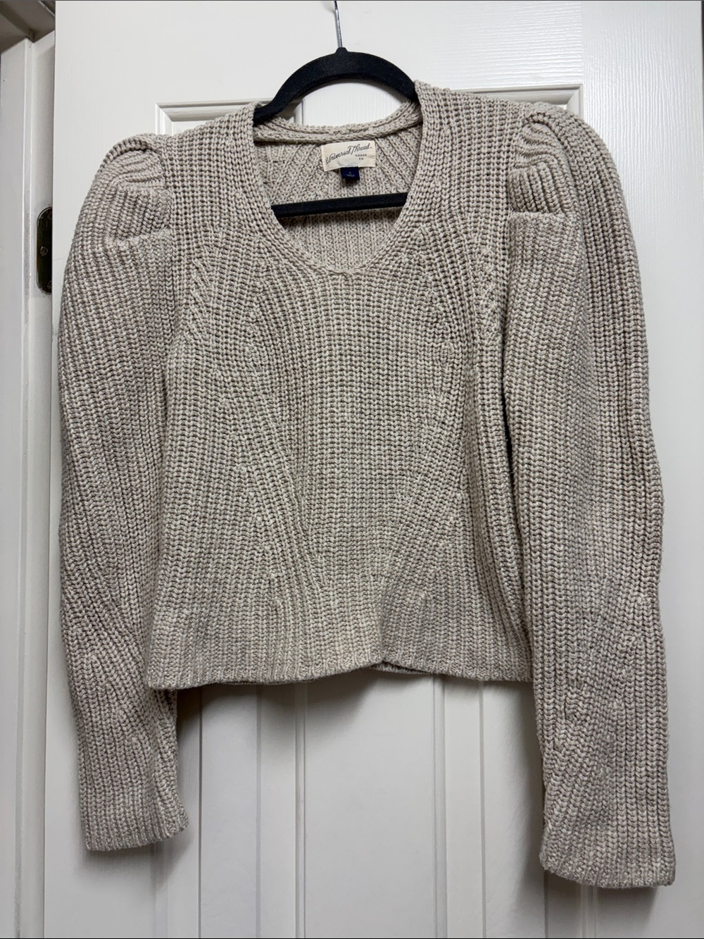 Universal Thread Cream Textured Scoop Neck Sweater